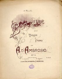 Berceuse - Pour Violin et Piano - Op. 15