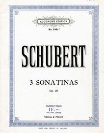 3 Sonatinas -  Op. 137 - For Viola and Piano - Augeners Edition No. 7571a