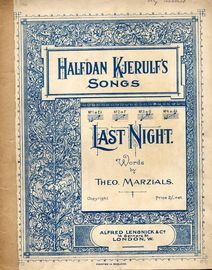 Halfdan Kjerulf's Songs -  Last Night  - In the key of F major