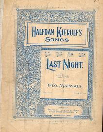 Halfdan Kjerulf's Songs -  Last Night  - In the key of G major