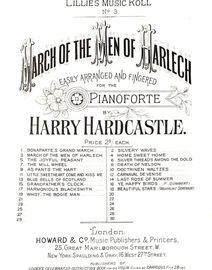 March of the Men of Harlech, No. 3 of Lillies Music Roll