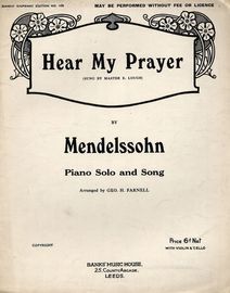 Hear My Prayer -  Piano Solo and Song with Violin & Cello Ad Lib.