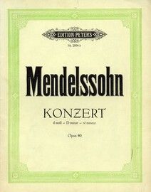Mendelssohn - Konzert in D Minor - For Two Pianos - Op. 40 - Edition Peters No. 2896b