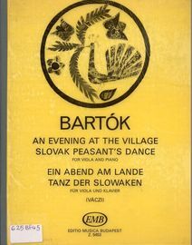Bartok - An Evening at the Village and Slovak Peasant's Dance - For Viola and Piano