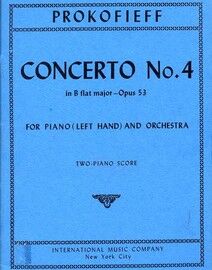 Prokofieff - Concerto No. 4 in B flat Major - Op. 53 - Two Piano Score
