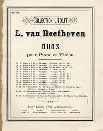 Beethoven - Sonata in A Major - Op. 47 - For Violin & Piano - Collection Litolff No. 9