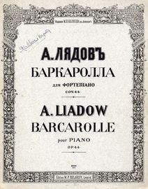 Barcarolle for Piano - Op. 44