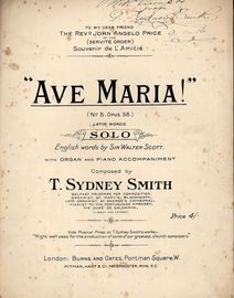 Ave Maria - Op. 58, No. 5 - Latin Words