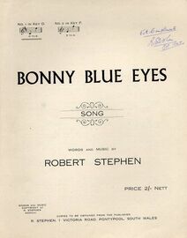 Bonny Blue Eyes - Song in The Key of D Major - For Low Voice - With Piano Accompaniment