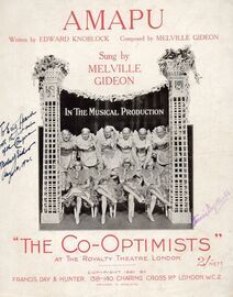 Amapu - Song Sung By Melville Gideon in the Musical Production "The Co-Optimists"