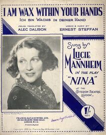 I am Wax Within Your Hands (Ich bin Wachs in Deiner Hand) - Song Featuring Lucie Mannheim - From the Play "Nina"