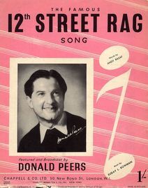 12th Street Rag - Song - For Piano and Voice with Guitar chord symbols - Featured and Broadcast by Donald Peers