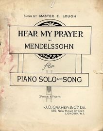 Hear My Prayer -  Piano solo and song - As sung by Master E Lough
