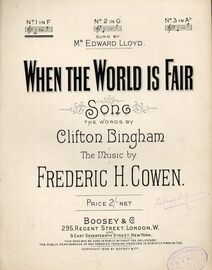 When the World is Fair - Song in the Key of F Major for Low Voice - Sung by Edward Lloyd