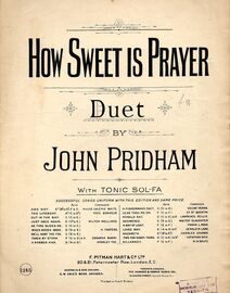 How Sweet is Prayer - Duet - Pitman Hart & Co Edition No. 1245