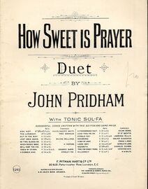 How Sweet is Prayer - Duet - Pitman Hart & Co. edition No. 1245