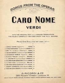 Scena and Aria - Caro Nome Che Il Mio Core, Scena e Polacca nell' (Dearest name, thy wondourous pow'r) "Rigoletto" with English and Italian Words in t