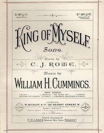 King of Myself - Song in key of E flat 0 Morley & Co edition no 1560