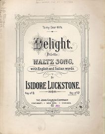 Delight (Diletto) - Waltz Song - With English and Italian Words - Key of E flat