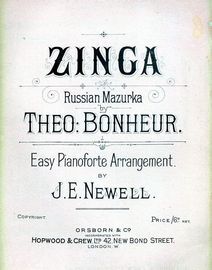Zinga - Russian Mazurka - Easy Pianoforte Arrangement