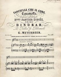 Fanciulle Che Il Core - Canzonetta - Composed expressly for Mdme Nantier Didiee in the Opera "Dinorah" or Le Pardon de Pliermel