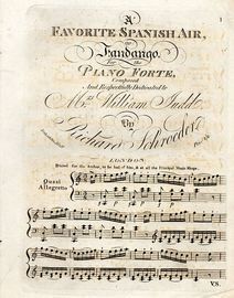 A Favorite Spanish Air or Fandango for the Pianoforte - Respectfully dedicated to Mrs William Judd