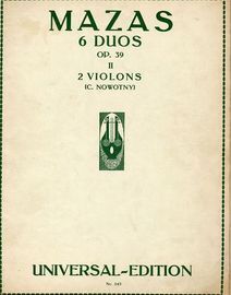 6 Duos for 2 Violins - Book II - Op. 39 - Universal Edition No. 243