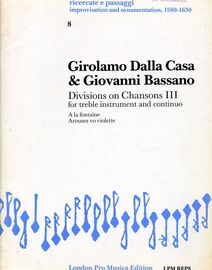 Girolamo Dalla Casa & Giovanni Bassano - Divisions on Chanson III - For Treble Instrument and Continuo