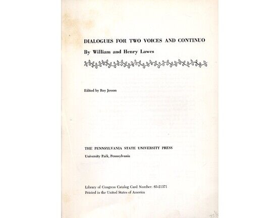  | Dialogues for Two Voices and Continuo