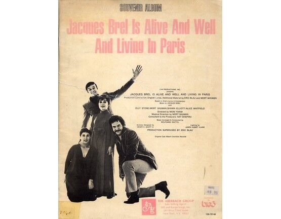  | Jacques Brel is Alive and Well and Living in Paris - Souvenir Album - Featuring Elly Stone, Mort Shuman, Shawn Elliot and Alice Whitfield