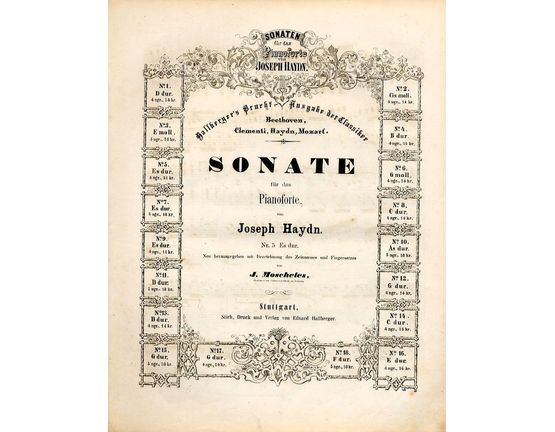 10083 | Sonate No. 5 in Es dur - Sonaten fur das Pianoforte von Joseph Haydn series No. 5