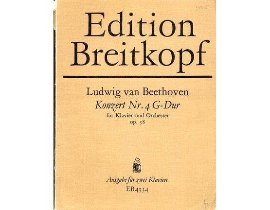 10893 | Beethoven - Konzert No. 4 in D Dur fur Klavier und Orchester (Arranged for 2 Pianos) - Op. 58