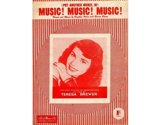 109 | Music! Music! Music!  (put another nickel in) - As featured and broadcast by Teresa Brewer on London Records No. L 604
