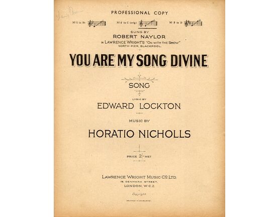 11 | You Are My Song Divine - Song in the key of C Major for Medium Voice - Professional Copy