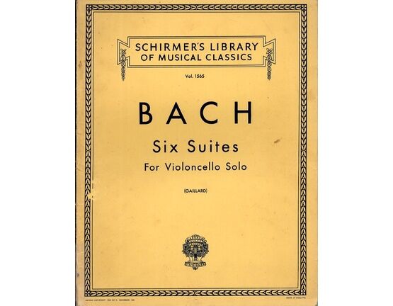 11550 | Bach - Six Suites for Violoncello Solo