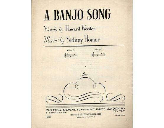 11565 | A Banjo Song - In the Key of C Major for High Voice - Op. 22, No. 4
