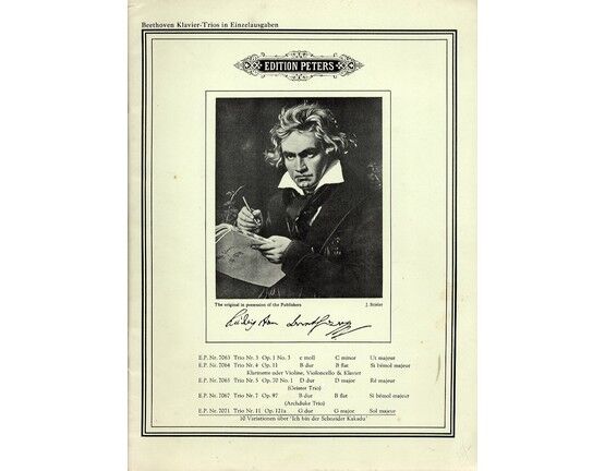 11694 | Beethoven - Trio No. 11 in G Major - For Violin and Piano - Op. 121a - Edition Peters No. 7071 - Featuring Beethoven