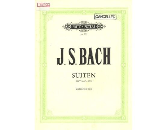 12135 | Bach - Suiten BWV 1007-1012 - Edition Peters Nr. 238 - Cello Solo