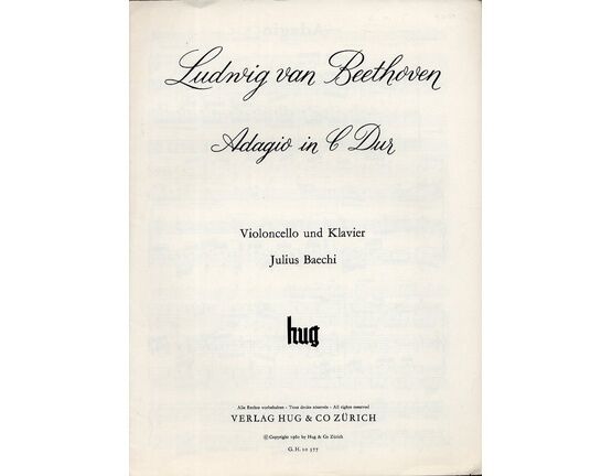 12228 | Beethoven - Adagio in C Dur - For Cello and Piano