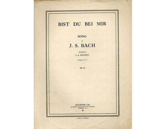 12395 | Bach - Bist du Bei Mir (If Thou Art Near) - Song