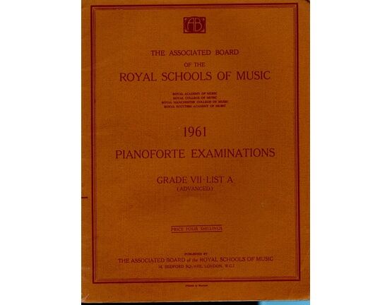 12924 | 1961 Pianoforte Examinations - Grade 7 List A (Advanced) - The Associated Board of the Royal Schools of Music