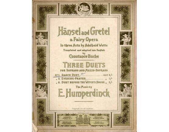 189 | Hansel and Gretel a Fairy Opera - Three Duets for Soprano and Mezzo Soprano - In Three Acts by Adelheid Wette - Dance Duet