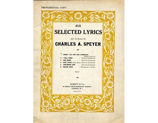 189 | Six Selected Lyrics Set To Music - For Piano and Voice