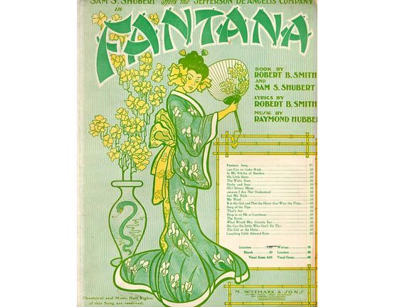 19 | Waltzes from the Sam S. Shubert offering The Jefferson de Angelis Company in "Fantana"