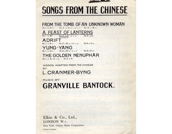 3122 | A Feast of Lanterns - Song from "Songs from the Chinese" - Key of C major