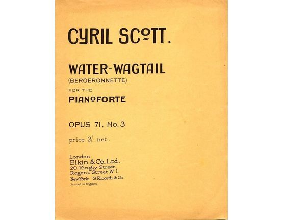 3122 | Water Wagtail - Bergeronnette - Op. 71, No. 3 - For Piano