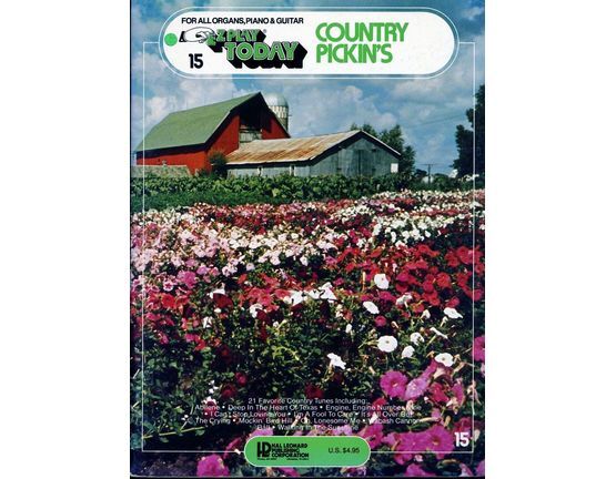 3782 | E Z Play Today No. 15: Country Pickin's, for all organs, piano and guitar.