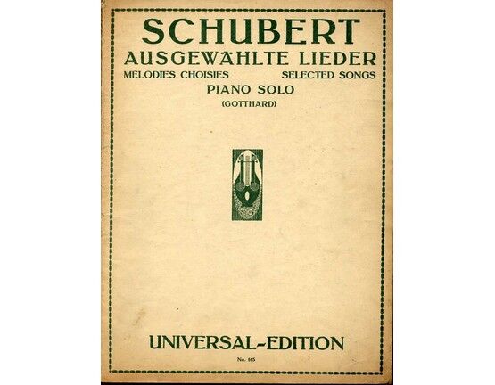 3789 | Schubert - Selected Songs - Piano Solo - Universal Edition No. 165