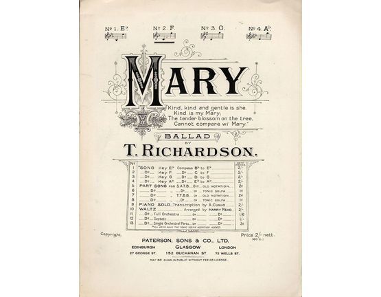 3801 | Mary - Ballad - In the key of F major