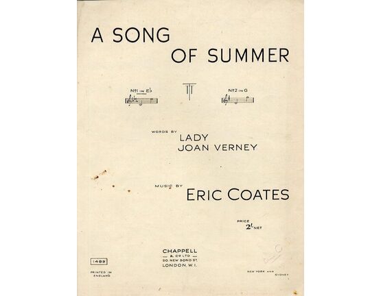 4 | A Song of Summer - Key of E flat major for lower voice